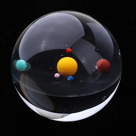 Magideal 80mm 3d Solar System Transparent Glass Crystal Ball Eight