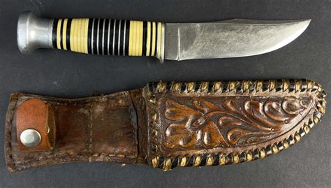 Lot Vintage Kabar Ebony And Ivory Handle Knife