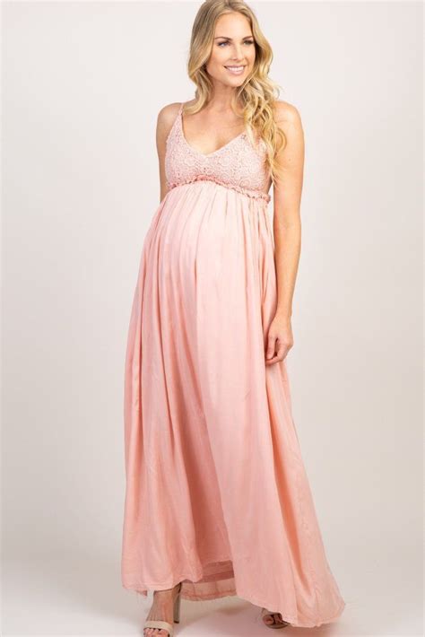 Pink Lace Top Maternity Maxi Dress Womanfashion Musthavesfashion