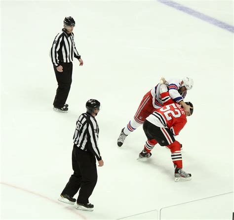 hockey fight chicago blackhawk brandon bollig and new yor… flickr