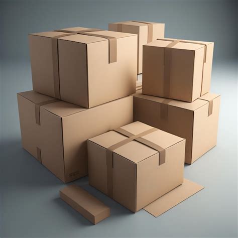 Premium Ai Image A Stack Of Brown Cardboard Boxes