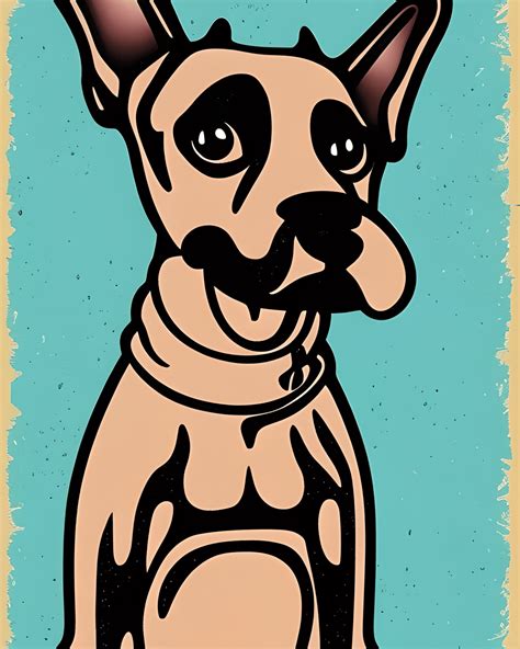 Contemporary Art Style Cute Retro Dog Graphic · Creative Fabrica