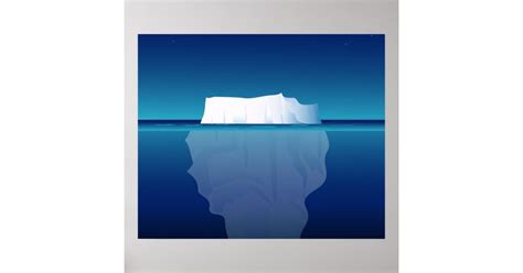 Iceberg At Night Poster Zazzle