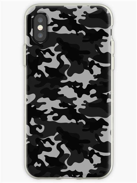 Black And Grey Camouflage Pattern Iphone Case By Teezazzle Pattern