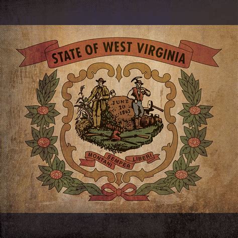 West Virginia Flag 12w X 12h Paper Print Flags And Seals Touch