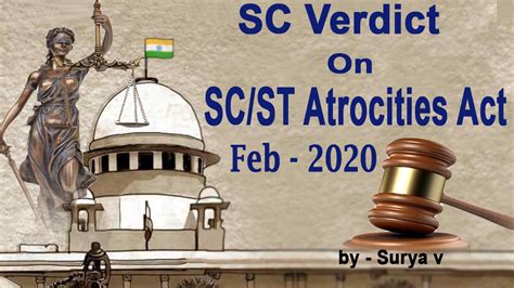 sc verdict upholds centre s amendments to sc st atrocities act