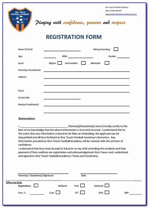 Workshop Registration Form Template