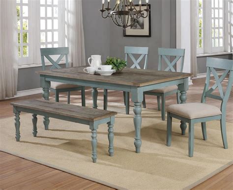 It should be stylish and blending for family members to feel comfortable and be happy. Robins Egg Farmhouse Table Dining Set | My Furniture Place