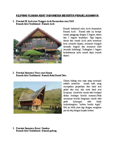 Sejarah rumah adat ini dikaitkan dengan arti rumah ibadah oleh masyarakat setempat. (DOC) KLIPING RUMAH ADAT INDONESIA BESERTA PENJELASANNYA ...