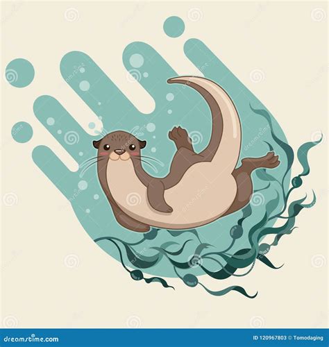 Cute Otter Vector Stock Illustrations 1682 Cute Otter Vector Stock