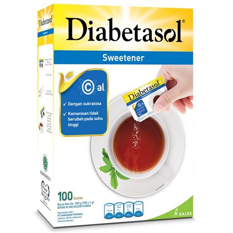 Jual Diabetasol Zero Calorie Sweetener 100 Sachet Gula Diabetes