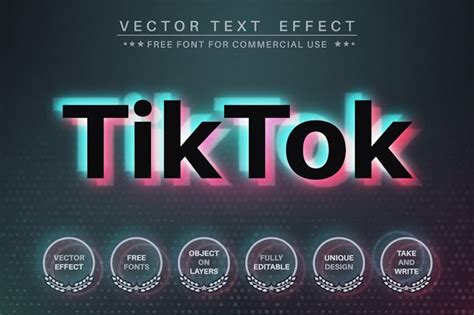 Tik Tok Editable Text Effect Font Style By Rwgusev On Envato Elements