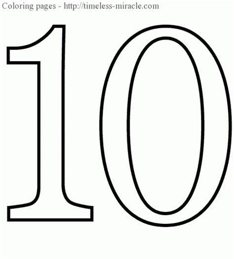 The Number 10 Colouring Pages Page 2 Sketch Coloring Page