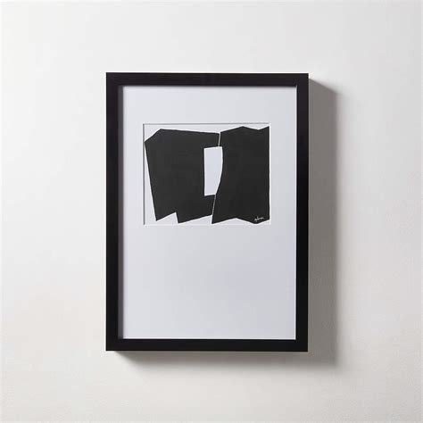 'Monochrome II' Framed Black and White Abstract Modern Art Print 16"x22