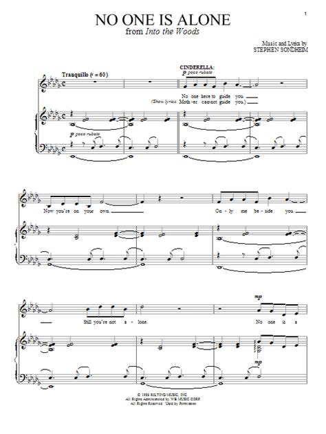 No One Is Alone From Into The Woods Piano Vocal Online Noten Von