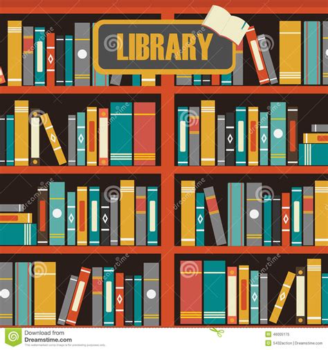Vector Of Library Book Shelf Stock Vector Illustration Of University