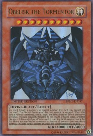 This card's normal summon cannot be negated. Obelisk the Tormentor - JUMP-EN037 - Ultra Rare - Yu-Gi-Oh! Promo Cards - Yugioh