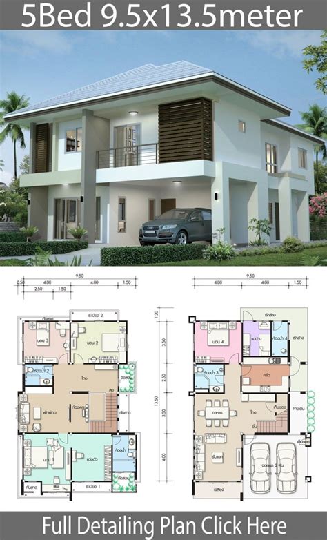 House Design Plan 11x11m With 5 Bedrooms Beautiful House Plans House