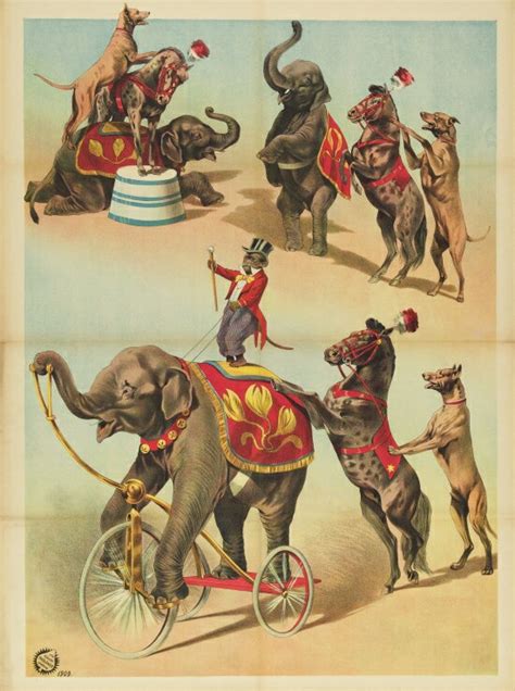 Posterazzi Vintage Elephant Circus Stretched Canvas 36 X 54