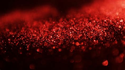 Abstract Red Particles Over Dark Background Digital Technology Concept
