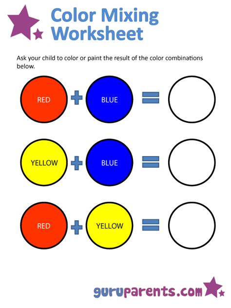 A colorful template would be perfect for kids who dislike gaudy designs. Mixing Colors | Color mixing chart, Kindergarten colors ...