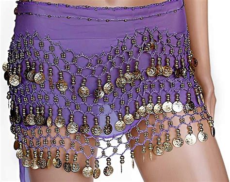 Belly Dance Hip Scarf Wrap Belt Tribal Sash Skirt W Coins Tribal Scarves
