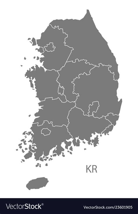 Home » unlabelled » south korea map vector. South korea map with regions grey Royalty Free Vector Image