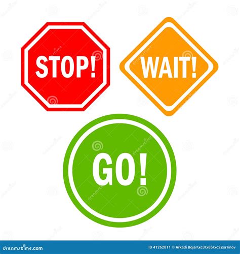 Stop Wait Go Sign Stock Vector Image 41262811