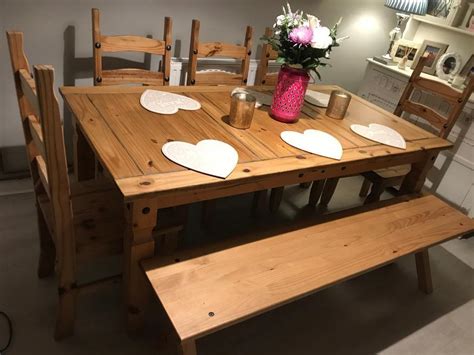 farmhouse rustic dining table with bench Farmhouse dining table with reclaimed wood top and bench made