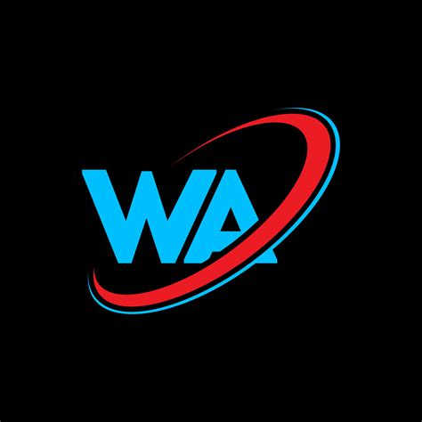 Logotipo De Wa Wa Diseño Letra Wa Azul Y Roja Diseño Del Logotipo De