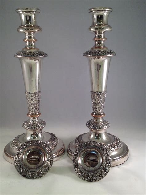Antiques Atlas Old Sheffield Plate Candlesticks Pair