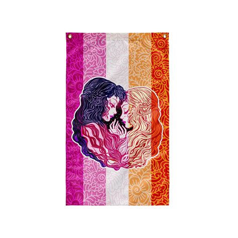 Lesbian Sunset Pride Flag Lesbian Pride Wall Flag Lgbtq Etsy