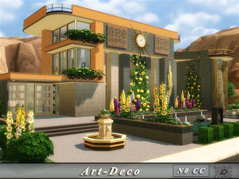 Danuta720s Art Deco No Cc Art Deco Home The Sims 4 Lots Sims 4