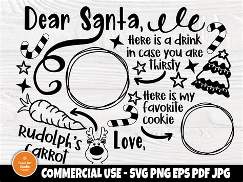 Dear Santa Tray SVG Milk and Cookies Reindeer Svg | Etsy