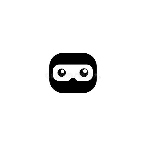 Cute Ninja Head Logo Concept Black Ninja Design Template Superheld