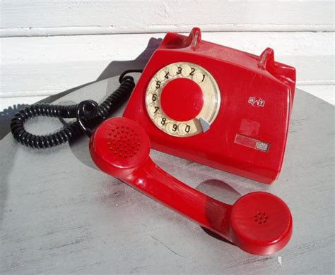 Reserved For Steven Vintage Red Rotary Telephone Vintage Etsy