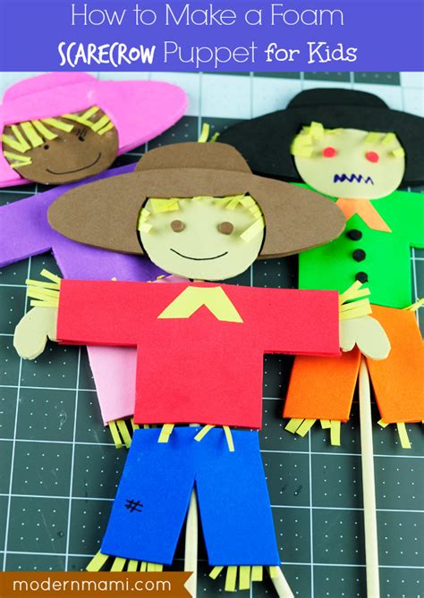 How to draw crazy cookie santa puppet (folding surprise). Foam Scarecrow Puppet for Kids — modernmami™