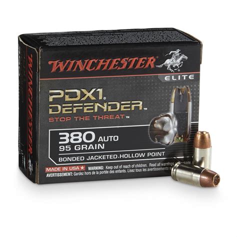 Winchester Pdx1 Defender 380 Acp Bjhp 95 Grain 20 Rounds 185254