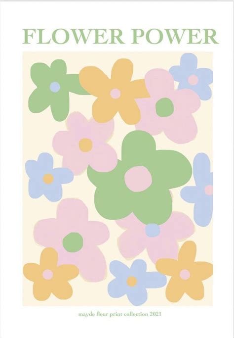 Flower Power Collection Colourful Floral Eclectic Pastel Aesthetic