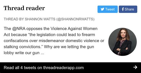 Thread By Shannonrwatts The Nra Opposes The Violence Against Women