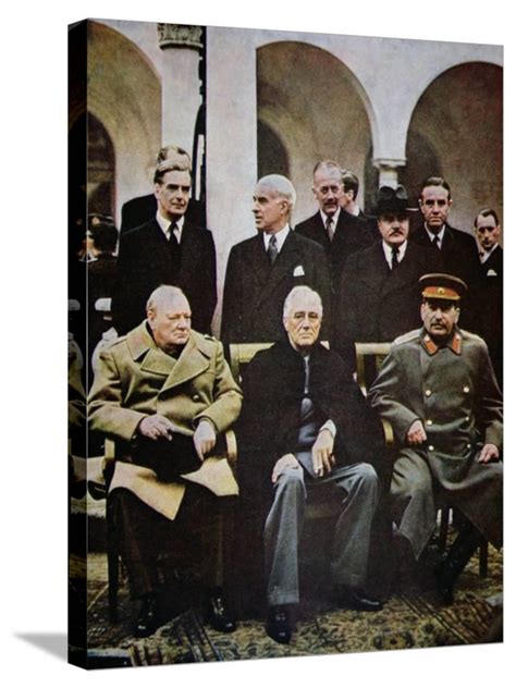 Winston Churchill Franklin D Roosevelt And Joseph Stalin At The Yalta