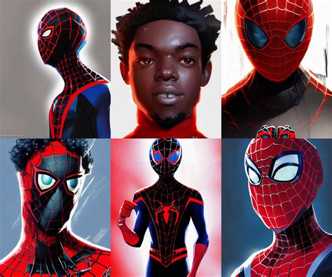 Portrait Of Miles Morales Spider Verse Art Style Stable Diffusion