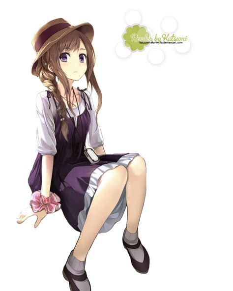 Cute Anime Girl Sitting