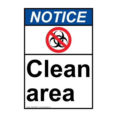 Portrait Clean Area Sign With Symbol Nhep 30598