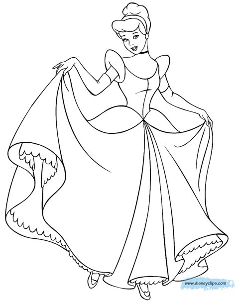 Princess belle is a coloring book from the popular disney cartoon beauty and the beast. Cinderella Coloring Pages (2) | Disneyclips.com