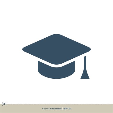 Graduate Cap Education Icon Vector Logo Template Illustration Design