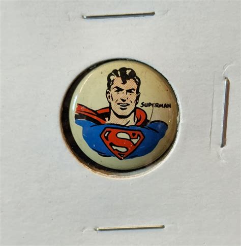 Vintage Kelloggs Pep Pins Superman Circa 1946 To 49 2852