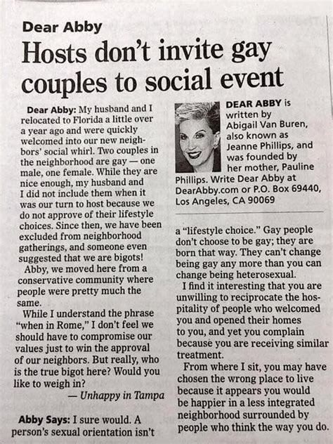 A Dear Abby Column About Anti Gay Discrimination In Tampa Went Viral
