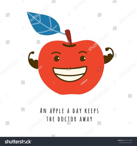 Apple Day Keeps Doctor Away Card Stock Vector Royalty Free Shutterstock