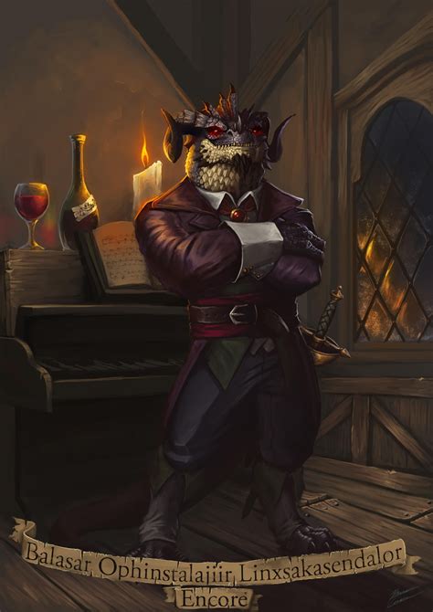 Art Commissioned Art Of My Dragonborn Bard With Nobility Background